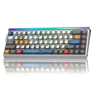 [New]AULA HERO 68 Ultra Aluminum Wired Magnetic Switch 65% Gaming Keyboard, RT 0.005mm, 8K Hz Polling Rate, Ultra-Fast Response, CNC Aluminum Body, RGB Backlight, Supports RS, SOCD,  MPT Functions(Comics White) Pro Gamer Design TikTokShopfalldealsforyou