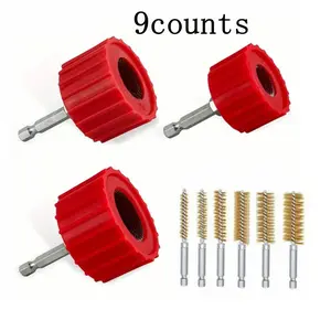 Copper Pipe Cleaner Set for Drills, Pipe Cleaning Brushes Bit Kit for Heavy Duty Hardware, Handle Drills, Wide Application Power Tool Accessories, for Drill Bits