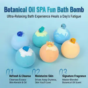 Natural Kids Bath Bomb Gift Set, 60g Ocean Fizzy Bath Bombs with Surprise Hidden Toys, Skin Friendly for Sensitive Skin