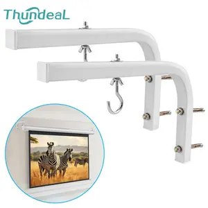 Universal Adjustable Projector Screen Holder L-Bracket Projector Screen Stand Curtain Mount Hook Kit for Movie Meeting Game