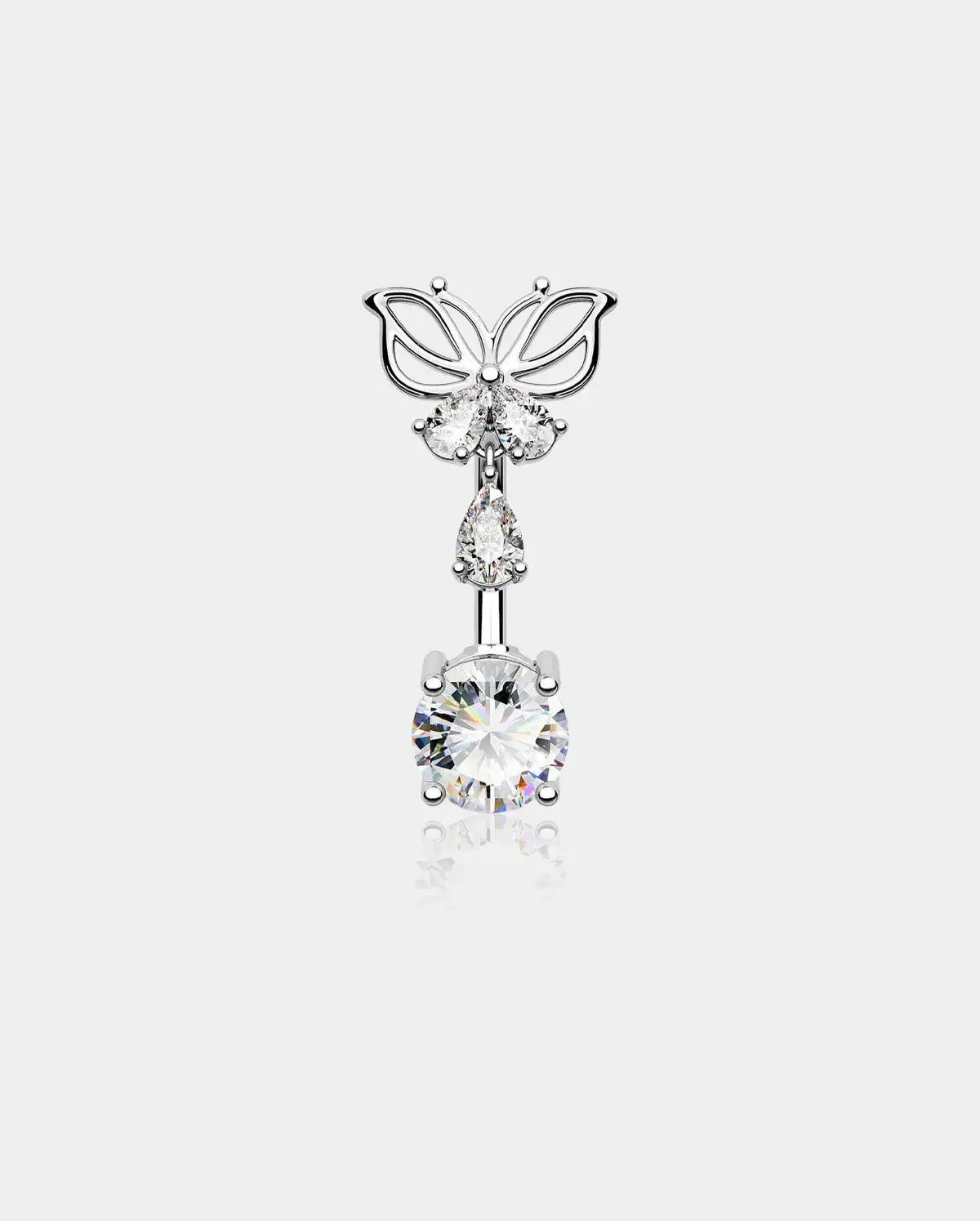 Carved Out Butterfly Top Belly Ring