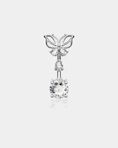Carved Out Butterfly Top Belly Ring