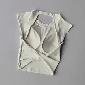 Sports bra sports T-shirt Women fixed chest pad sexy backless sports vest fitness quick drying slimming gym top sportswear yoga tank top