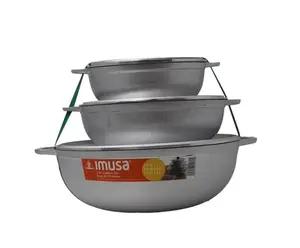 IMUSA 1.5/2.5/5.2qt Cast Aluminum Caldero 3pc Set - 18/22/28cm