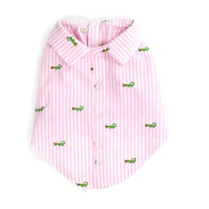 The Worthy Dog Pink Stripe Alligator Shirt