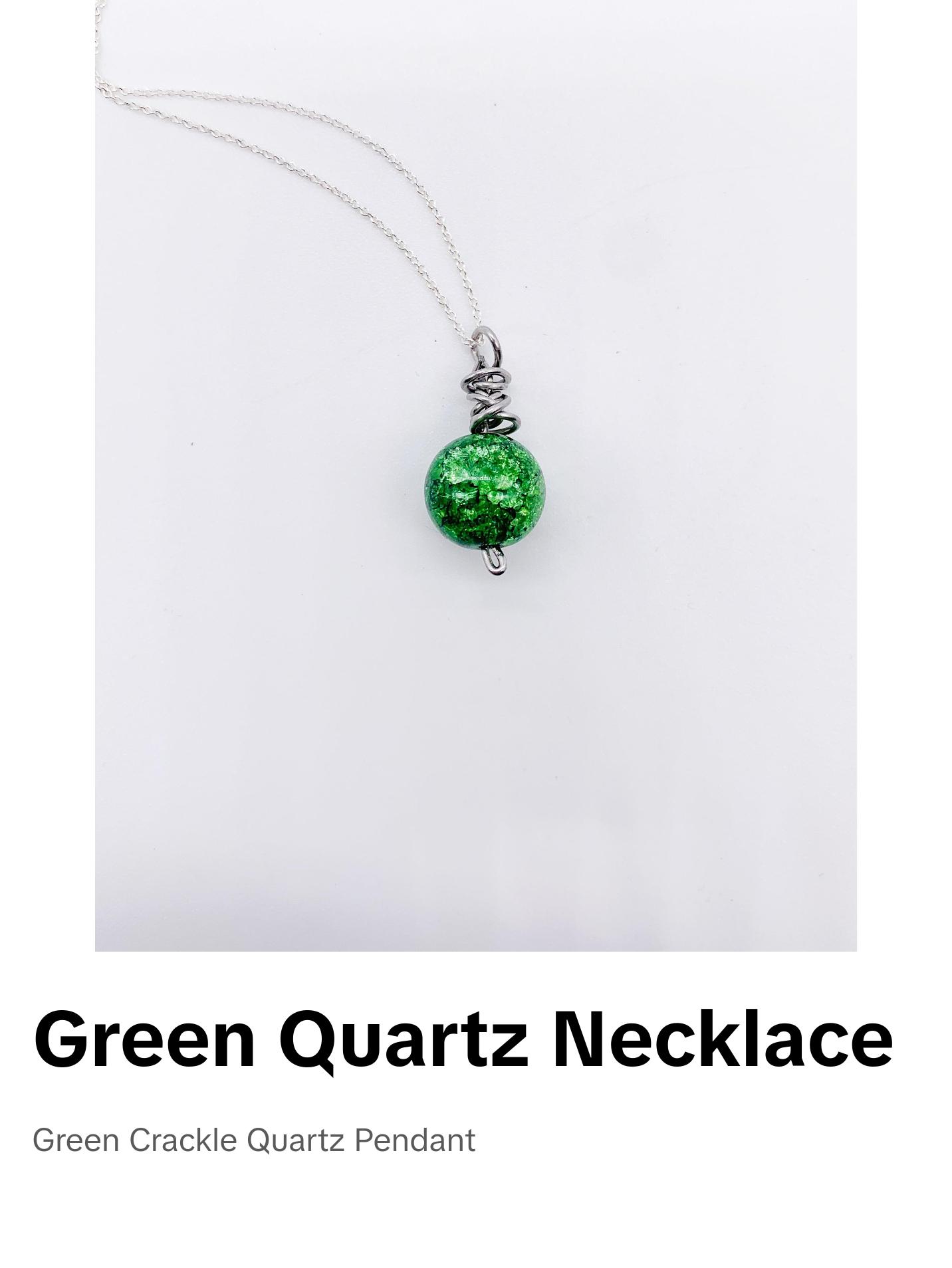 GREEN CRACKLE QUARTZ NECKLACE