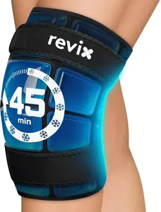 REVIX Knee Ice Pack 45-Minute Long Lasting Reusable Ice Grid Gel Knee Wrap for Cooling Comfort