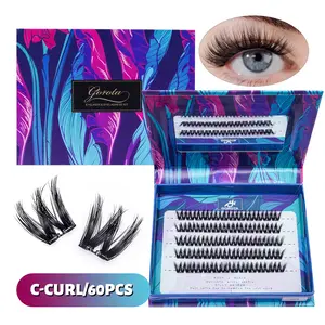 Gorota Smoked Queen Edition 12mm No Glue Lash Clusters Self Adhesive Press-On Eyelashes Natural Wispy Look Beginner Friendly 60/240 PCS Mother's Day Gift for Mom - Makeup, Cosmetic