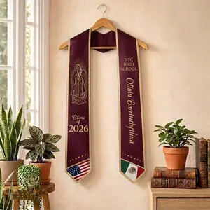 EastJia 2026 Mexican American Made in USA Floral Stole - Custom Personalized Name Graduation Sash,WHIMCHOIT, Reusable Washable Polyester, Elegant Senior Gift & Ceremony Accessory, Summervibes summerwins