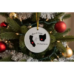 Personalized Long Distance Love Map Ornament