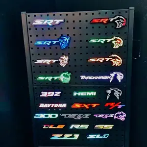 SRT RGB Emblem-REDEYE,Hellcat, Scat Pack R/T Hellcat, 300 Daytona Hawk LED Grill Emblem Decoration RGBW Bluetooth App Controlled 100 Lighting Modes Plug Play Install