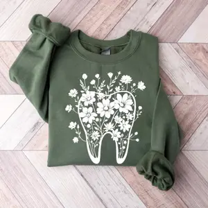 Floral Tooth Sweatshirt, Dentist Gift, Dental Assistant Sweatshirt.
