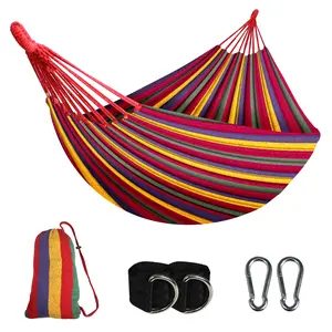 SZHLUX Double Hammock,Cotton Hammock Portable Hammock with Carry Bag,Perfect Camping Outdoor/Indoor Patio Backyard SpringStatements