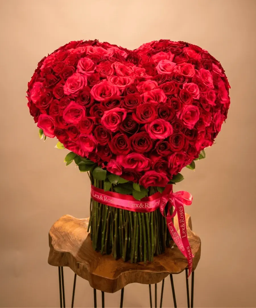 Heart Bouquet - Red & Hot