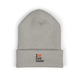 I Love Cat Dads Beanie – Embroidered Cuffed Knit Hat