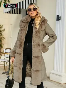 Women's Elegant Mid-Length Belted Woolen Coat, Warm Casual Fitted Jacket for Fall & Winter, Includes Free Waistband