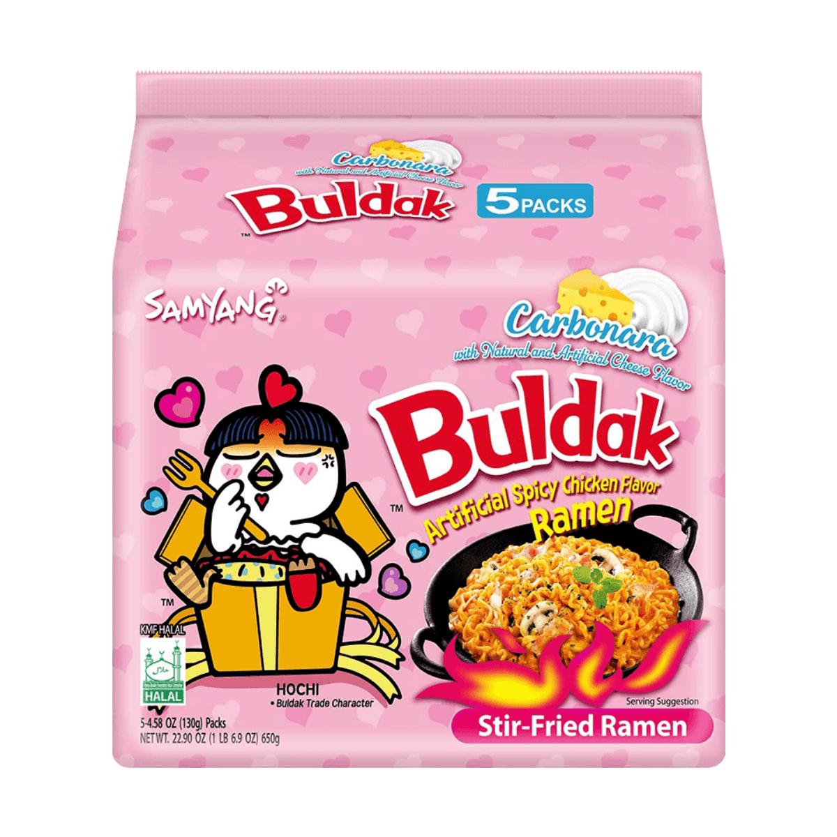 Samyang Carbonara Hor Chicken Flavor Roman 4.58oz (130g)/pack 5 packs Noodle Food Spicy