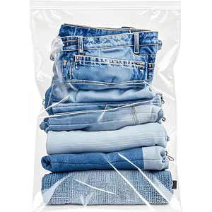Large 5 Gallon Plastic Storage Bags (10 Pack) - 18" x 24", 2.4 Mil Thick, Resealable Clear Zipper Bags for Clothes, Travel & Moving Space Saving Bag Organizer Pouch