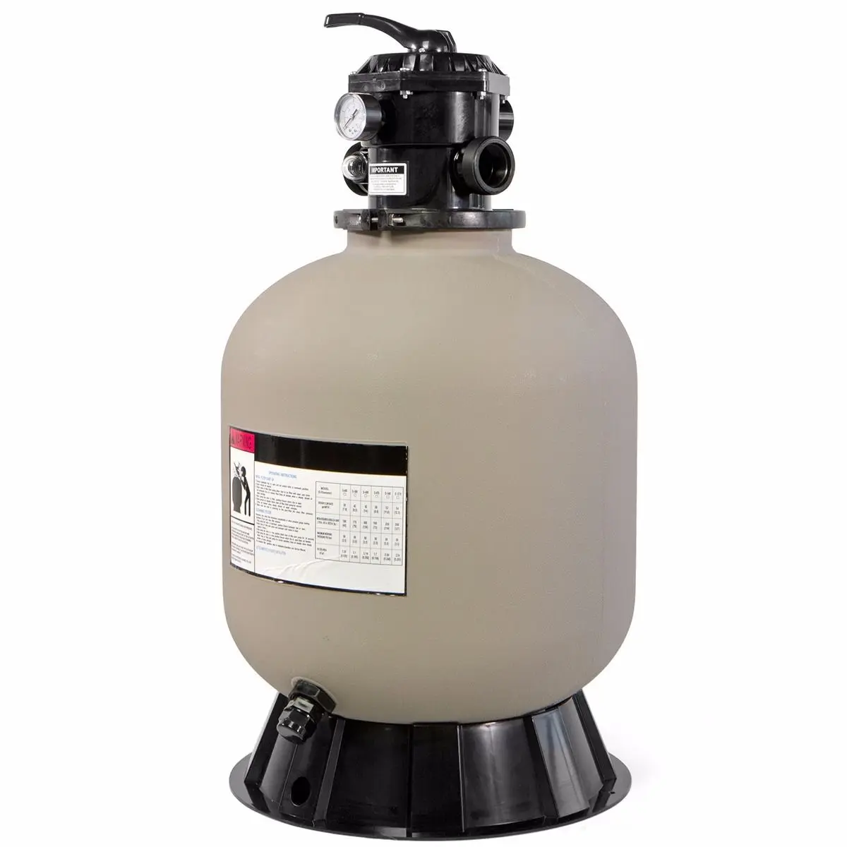 XtremepowerUS 19" Sand Filter System - For In-ground and Above-ground Pools, Efficient Filtration, Clear Water, Multi-Feature Support