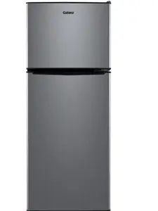 4.6. Cu ft Two Door Mini Refrigerator with Freezer, Stainless Steel, New, Width 19.13"