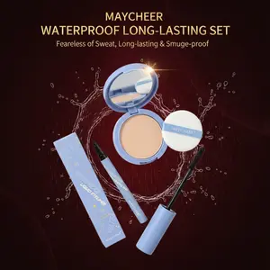 Maycheer Makeup Set, Oil-Control Setting Powder, Waterproof Eyeliner, Volumizing Mascara, Beginner-Friendly, Daily Use, Valentine's Gift