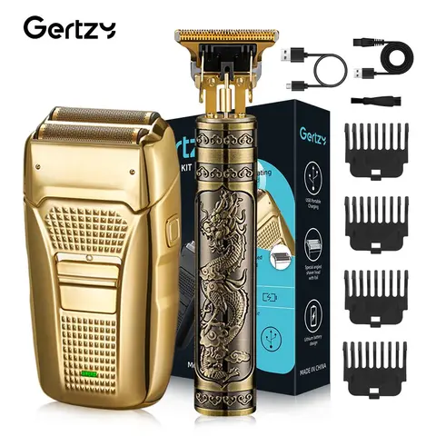 Rechargeable Electric Shaver Kit, Professional Cordless Hair & Beard Trimmer, Facial Hair Groomer for Men, Great for Stylists, Barbershops, Salons & Home Use, Haircut Trimmer & Hair Clipper Set, Cordless Trimmers Kit