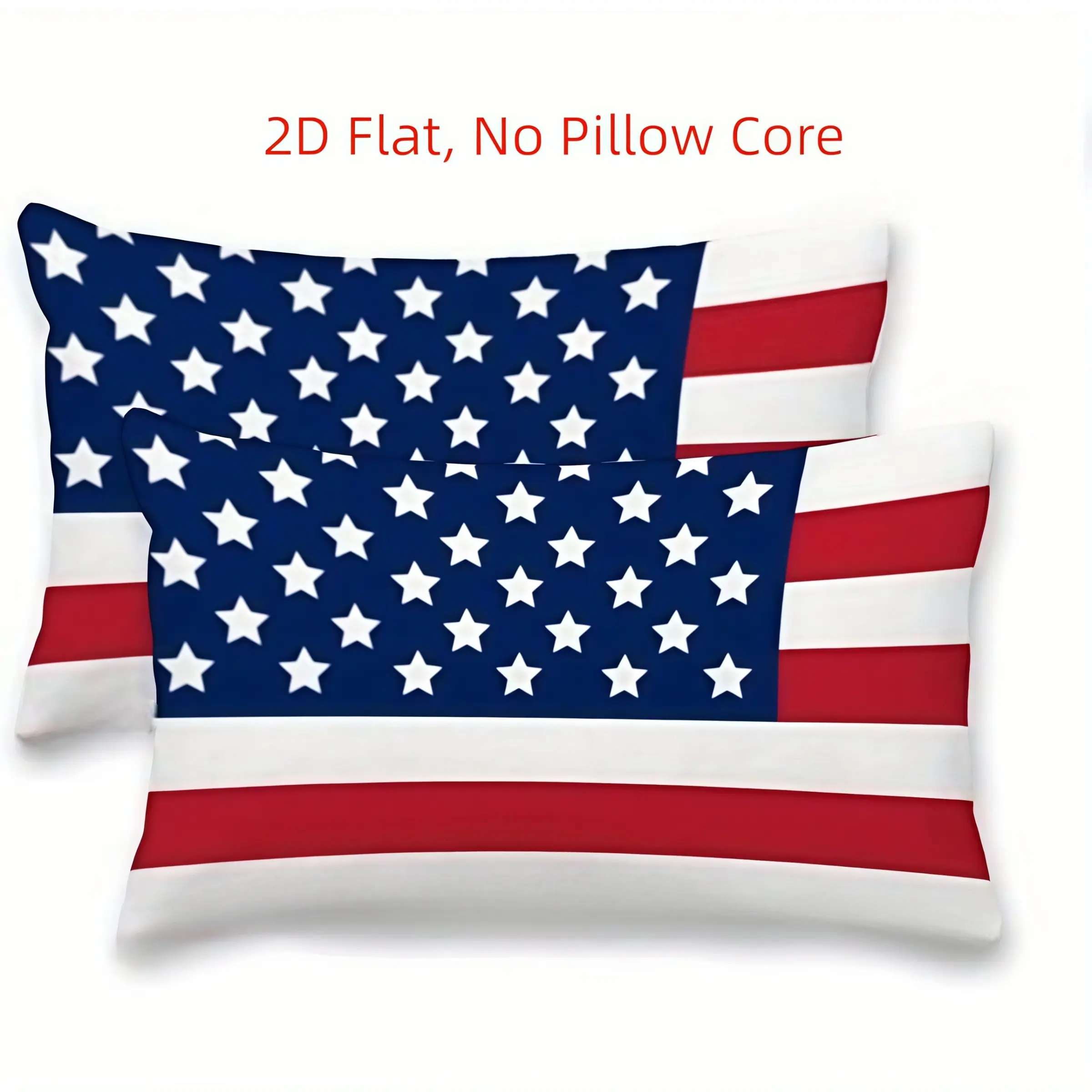 2pcs, Independence Day Patriotic Theme USA Flag Lumbar Pillow Covers, Vintage Style, Vintage Aesthetic, Home Décor Products, Suitable Living Room, Bedroom, Sofa and Bed Decoration, Versatile Placement, 2D Flat, Single Sided Printing, No Pillow Core