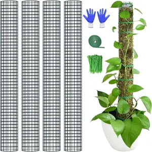 4 Pack Metal Moss Pole, 40" Moss Poles for  Monstera, Stackable Sphagnum Moss Pole for  Work with Sphagnum Moss(4 Pack 40")