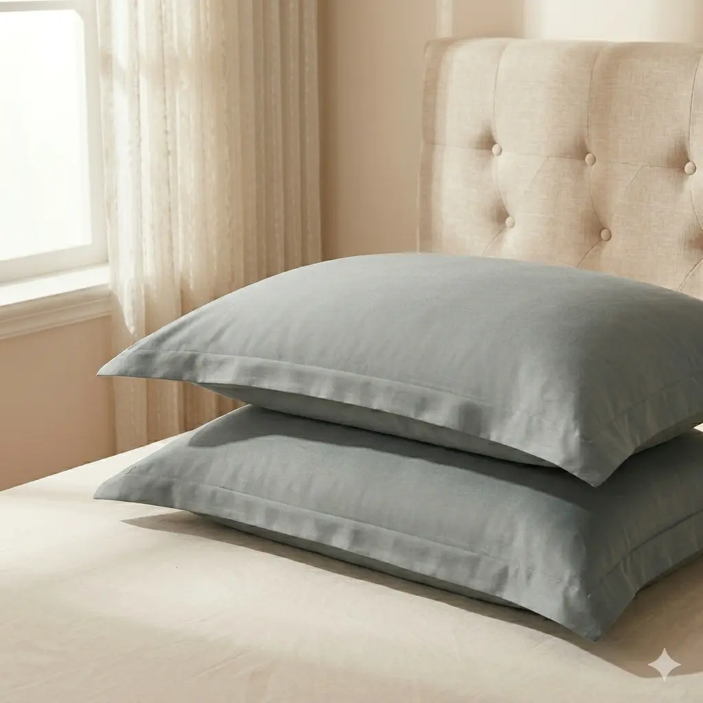 [Back To School]Hotel Quality Egyptian Cotton Pillow Shams 2 Pack | NTBAY 500TC Crisp & Soft Oxford Pillowcases, 2" Flange Decorative Bedding Covers, Standard/Queen/King (Set of 2)