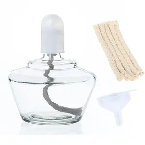 Classic Style  Burner Lamp Glass Bunsen Burners Lab Equipment Heating 250ml with 5 Free Replacement 6inch Wicks and Funnel