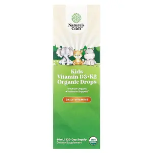 Nature's Craft Kids Vitamin D3 + K2 Organic Drops, 60 ml