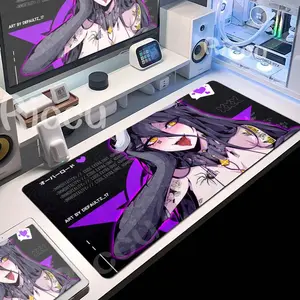 Overlord Albedo Anime Gaming Mouse Pad, 80x30CM Non-Slip Extended Desk Mat, Cartoon E-Sports Keyboard Mousemat for Home Office PC Gamers