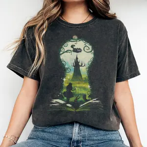 Made in USA, Vintage #Alice In W0nderland Wildflower Unisex T-shirt, Princess Shirts, Birthday Gift, Family Trip Shirt, Cartoon