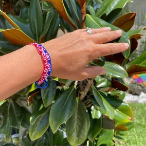 American Flag Adjustable Friendship Bracelet | USA | 4th of July