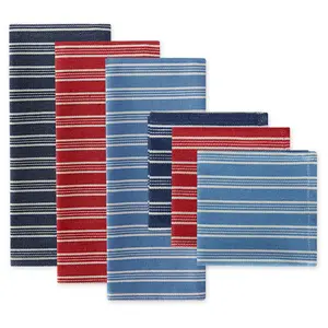 Design Imports Starboard Stripe Kitchen Towel &Dishcloth Set
