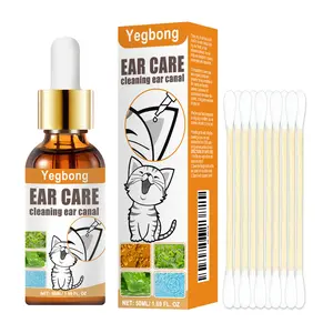 Pet Ear Cleaner Ear Drops for Dogs & Cats with Cotton Swab, Ear Infection & Ear Mites Treatment for Itchy Ears dog ear care cat ear hygiene