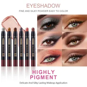 6Pcs Cream Eyeshadow Brightener Stick Makeup Set, Waterproof & Long-Lasting, Rich Pigment, Easily Blendable and Buildable with Precise Tip for Easy Application.Perfect for Evening Events, Holidays, Stage Makeup, Christmas & New Year Gift