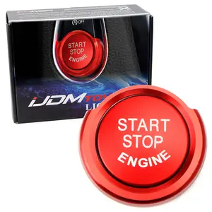 iJDMTOY Set of Anodized Red Aluminum Keyless Engine Push Start Button w/Surrounding Ring Trim For BMW 2 3 4 Series X1 (F22 F30 F32 F34 F48)