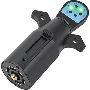 7 Way  Plug Tester, 7 Pin  Light Tester with LED Lights 7 Way Wiring Tester for , Pickup, Towing, RVs - Plug & Play
