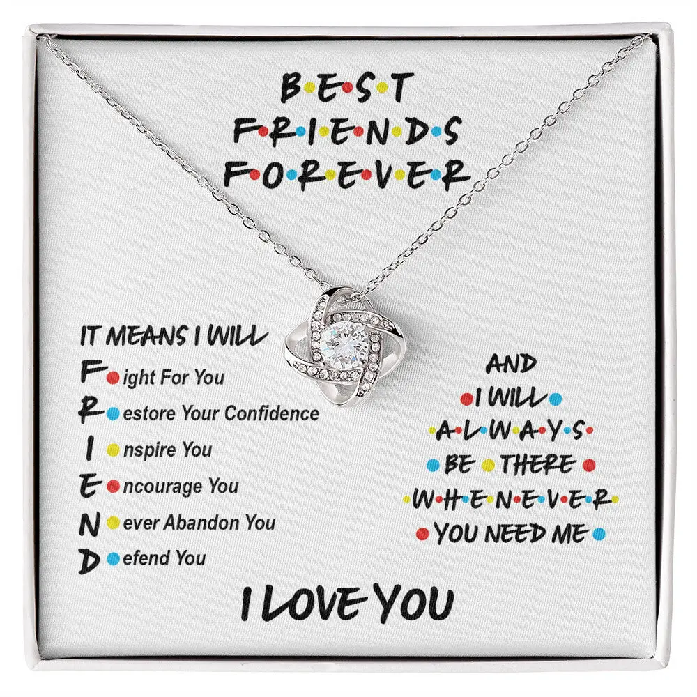 Love Knot Pendant Necklace for Women, Best Friends Necklace Graduation Birthday Christmas Jewelry Gifts for Friends Sister