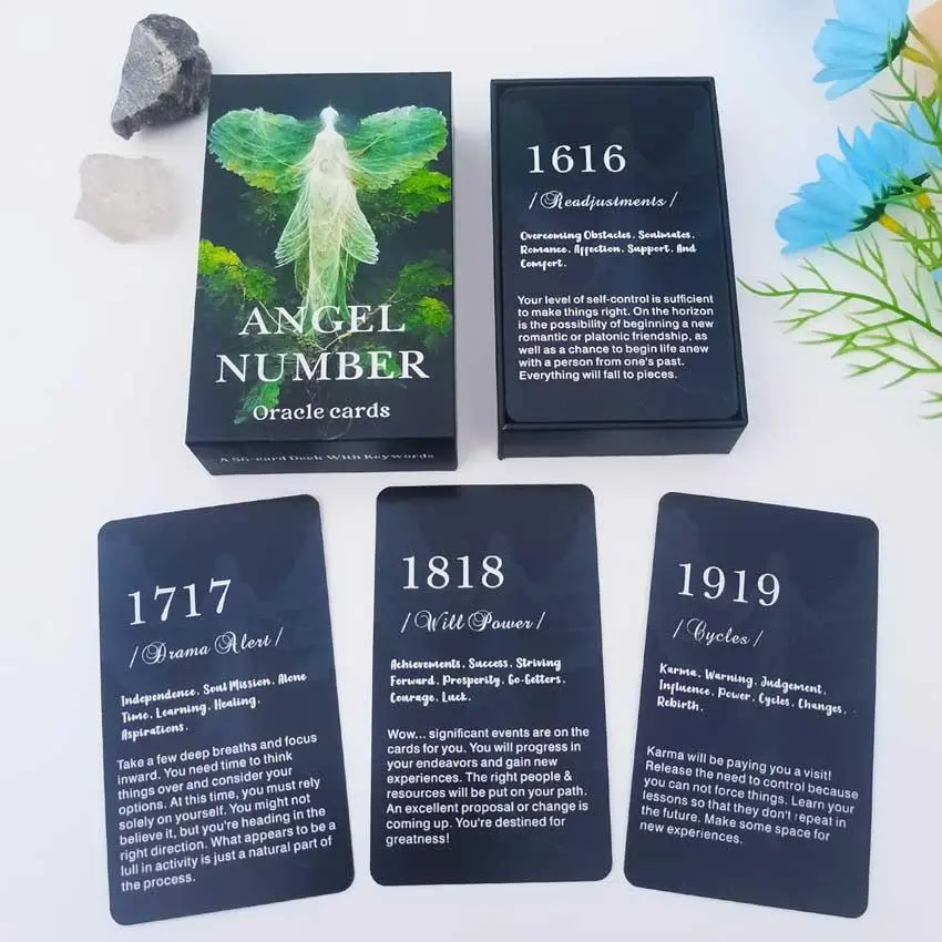 Angel Number Oracle Card (1 Box), Oracle Cards for Beginners, Angel Number Affirmation Cards, Family Party Game for Family & Friends, Magic The Gathering, Family Fun Game, Couple Card Game, Affirmations Card Decks, Card Games for Families