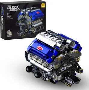 V8 Engine Model Kit That Runs, Motorized Engine Building Set for Adults, Working Visible Engine with Chain & Cylinder Linkage, STEM Mechanical Building Toy Gift for Car Enthusiasts
