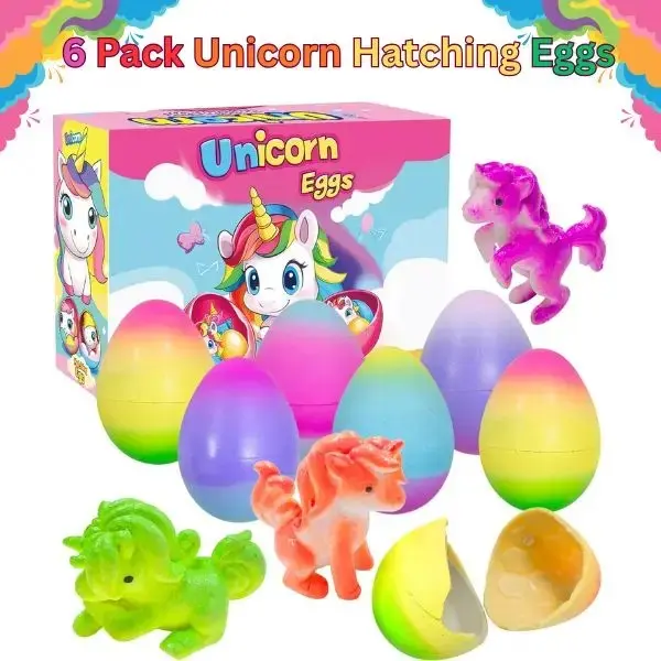 Unisex Water-Expanding Magic Unicorn Hatching Rainbow Egg Capsule Toy, Fun Science Activity, Indoor Play, Kids Birthday Gift