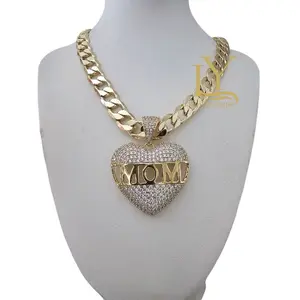LaYaiBoutique #1157 Chain with Heart Pendant 14k Gold Laminated HIGH QUALITY