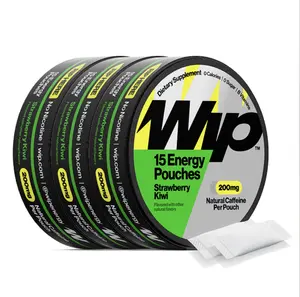 Wip Energy Pouches 3-Pack - 200mg Natural Caffeine, 15 Pouches per Can, Fuel Smart Focus Performance, No Nicotine, No Sugar, 0 Calories with Vitamins B and Niacin