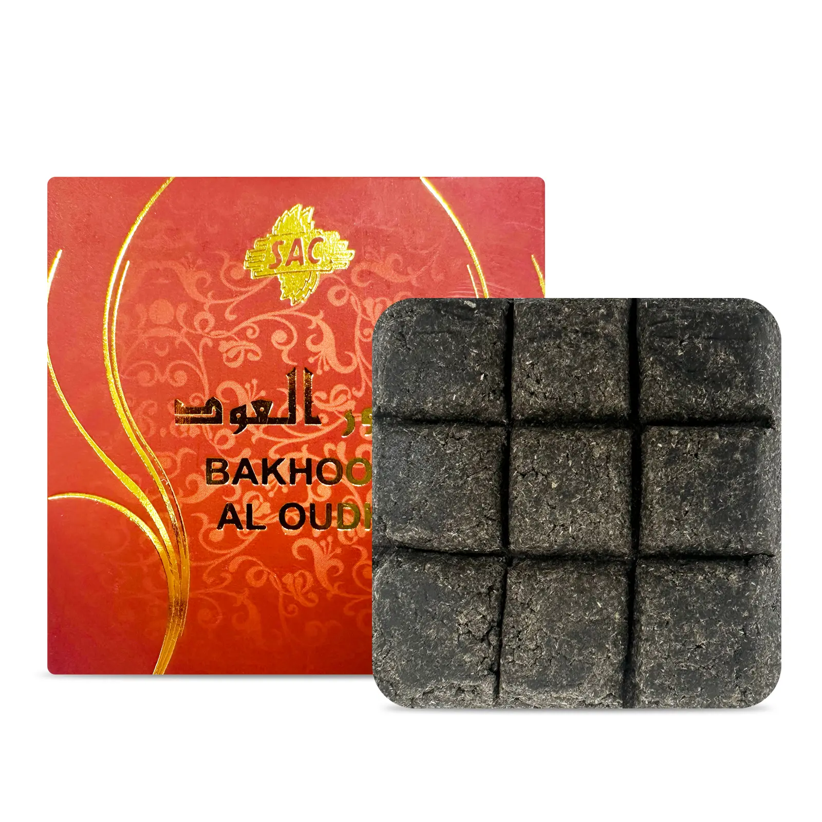 sac Luxury Bakhoor Al Oudh Scented Blocks - 9-Grid Handcrafted Pakistani Oud Fragrance Incense, Easy-Breakable Chocolate-Style Set, Long-Lasting Aroma, Arab Perfume for Room & Cloth Perfuming, Fragrant & Sandalwood Incense