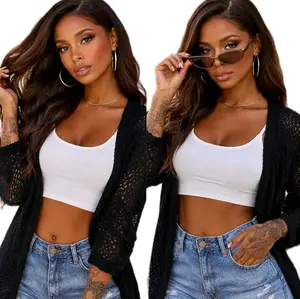 Handmade Black Cardigan Women's Wear - Stylish & Comfortable Knitwear for Everyday Fashion