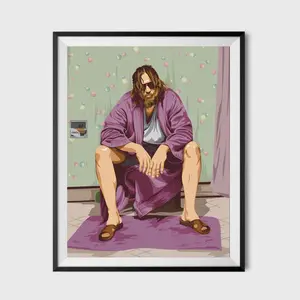 The Dude on the Toilet Funny Bathroom Poster 11x17