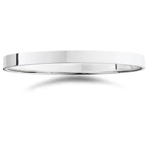 2mm Flat 14K White Gold Stacker Wedding Guard Ring Band