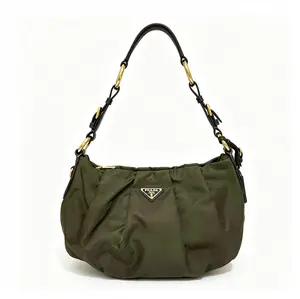Pre-owned PRADA Nylon Shoulder Bags Green Hobo Medium nyc